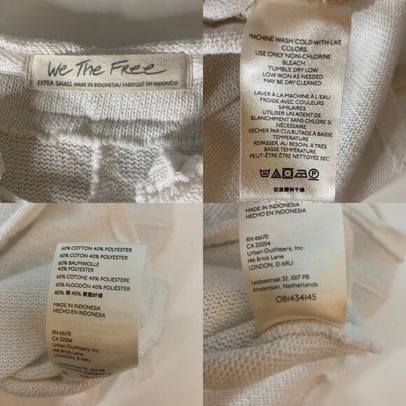 We the Free / Free People On The Run White Henley Top Women’s Size Extra Small - Picture 7 of 9